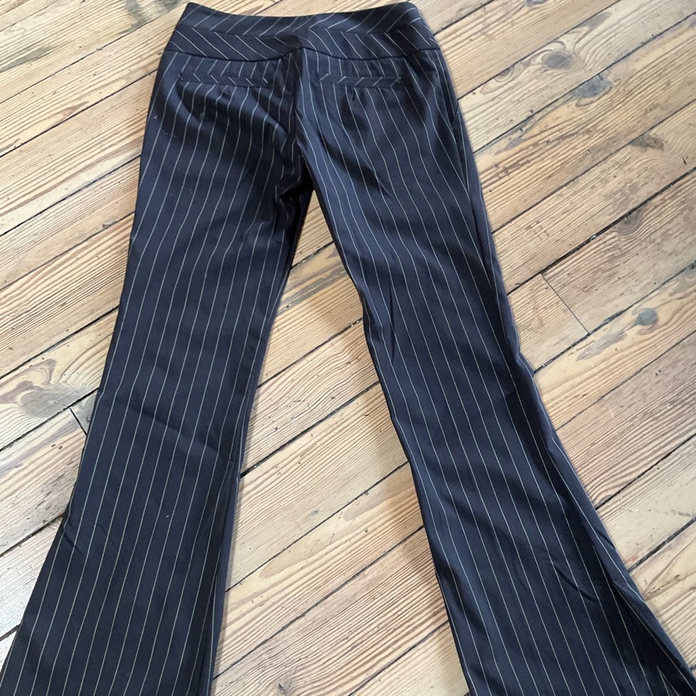 Bebe brown& yellow stripes  Flare Pants